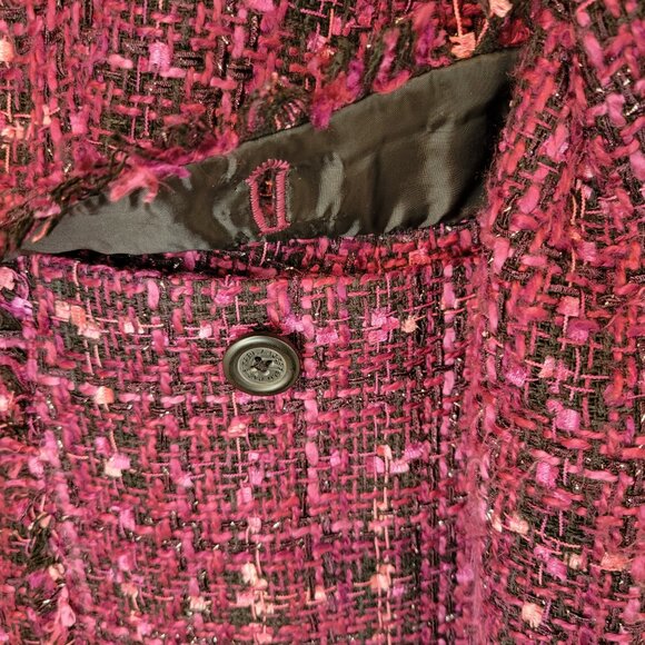 KARL LAGERFELD PARIS TWEED DOUBLE-BREASTED BLAZER SZ 10 - Picture 6 of 16